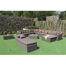 Synthetisches Rattan Großes Sofa Set Für Outdoor Garten Wicker Möbel